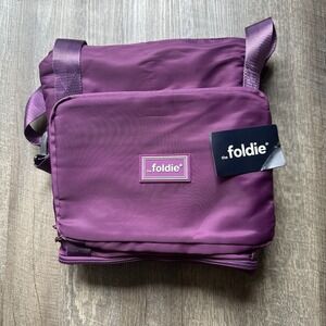 NEW The Foldie Original Travel Expandable Foldable Tote Bag Purple Carry On 40L